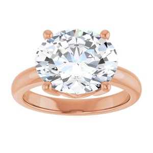 14K Rose Gold 12x10 mm Oval Ring Mounting – image 5