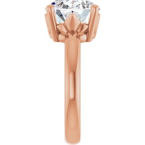 10K Rose Gold 12x10 mm Oval Ring Mounting – image 7