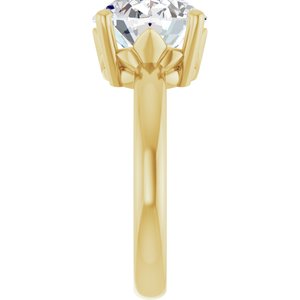 10K Yellow Gold 12x10 mm Oval Ring Mounting – image 7