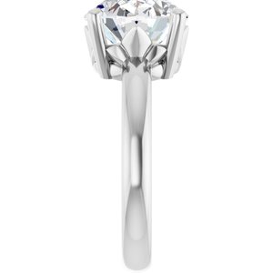 18K White Gold 12x10 mm Oval Ring Mounting – image 7