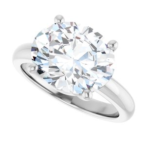 18K Palladium White Gold 12x10 mm Oval Ring Mounting – image 8