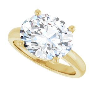 14K Yellow Gold 12x10 mm Oval Ring Mounting – image 8