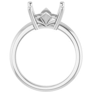 14K White Gold 9x9 mm Square Ring Mounting – image 4