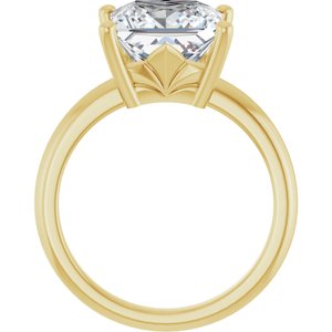 14K Yellow Gold 9x9 mm Square Ring Mounting – image 3