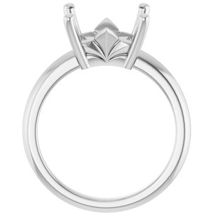 18K X1 White Gold 9x9 mm Square Ring Mounting – image 4