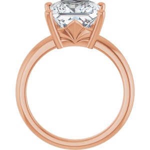 18K Rose Gold 9x9 mm Square Ring Mounting – image 3