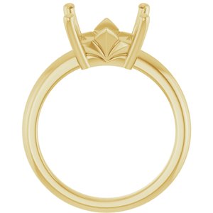 14K Yellow Gold 9x9 mm Square Ring Mounting – image 4