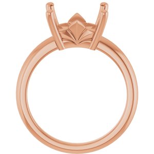18K Rose Gold 9x9 mm Square Ring Mounting – image 4