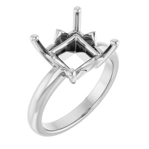 10K White Gold 9x9 mm Square Ring Mounting – image 2