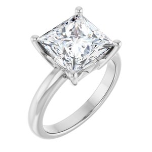 14K White Gold 9x9 mm Square Ring Mounting