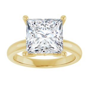 14K Yellow Gold 9x9 mm Square Ring Mounting – image 5