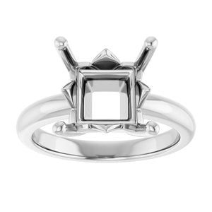 Sterling Silver 9x9 mm Square Ring Mounting – image 6