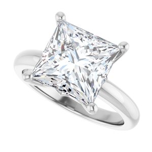 18K Palladium White Gold 9x9 mm Square Ring Mounting – image 8