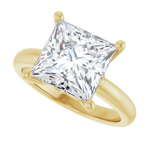 14K Yellow Gold 9x9 mm Square Ring Mounting – image 8