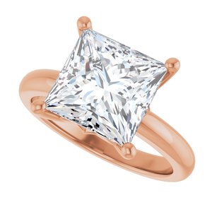14K Rose Gold 9x9 mm Square Ring Mounting – image 8