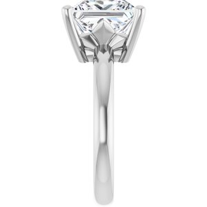 14K White Gold 9x9 mm Square Ring Mounting – image 7