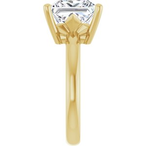14K Yellow Gold 9x9 mm Square Ring Mounting – image 7