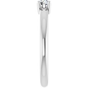 18K Palladium White Gold 3.2 mm Round Ring Mounting – image 7