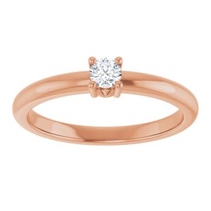 18K Rose Gold 3.2 mm Round Ring Mounting – image 5