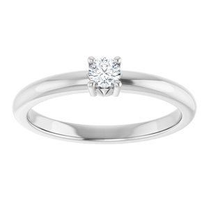 Sterling Silver 3.2 mm Round Ring Mounting – image 5