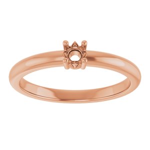 10K Rose Gold 3.2 mm Round Ring Mounting – image 6