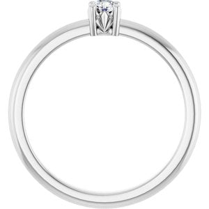 18K Palladium White Gold 3.2 mm Round Ring Mounting – image 3
