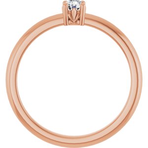 18K Rose Gold 3.2 mm Round Ring Mounting – image 3