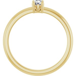 10K Yellow Gold 3.2 mm Round Ring Mounting – image 3