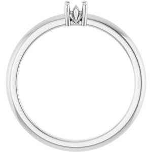 18K X1 White Gold 3.2 mm Round Ring Mounting – image 4