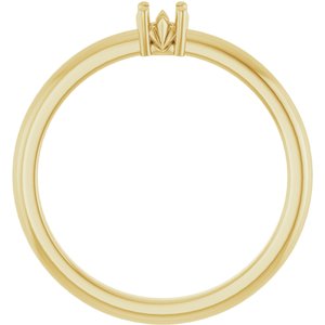 10K Yellow Gold 3.2 mm Round Ring Mounting – image 4