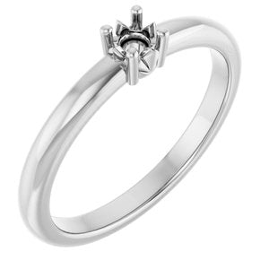 18K Palladium White Gold 3.2 mm Round Ring Mounting – image 2