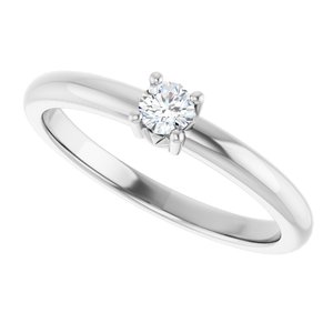 18K X1 White Gold 3.2 mm Round Ring Mounting – image 8
