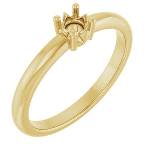 14K Yellow Gold 3.75 mm Round Ring Mounting – image 2