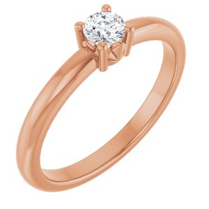 18K Rose Gold 3.75 mm Round Ring Mounting