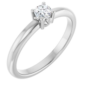 10K X1 White Gold 3.75 mm Round Ring Mounting