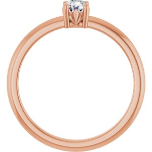 14K Rose Gold 3.75 mm Round Ring Mounting – image 3