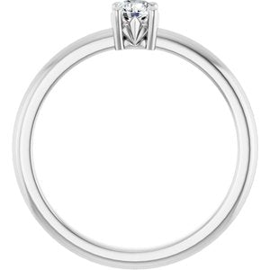 14K White Gold 3.75 mm Round Ring Mounting – image 3
