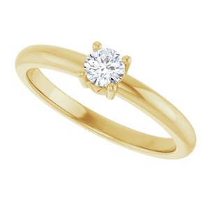 10K Yellow Gold 3.75 mm Round Ring Mounting – image 8