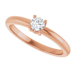 10K Rose Gold 3.75 mm Round Ring Mounting – image 8