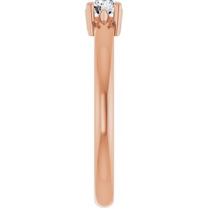 10K Rose Gold 3.75 mm Round Ring Mounting – image 7