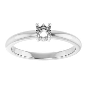 18K Palladium White Gold 3.75 mm Round Ring Mounting – image 6