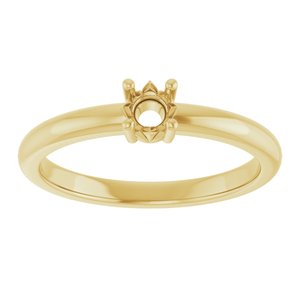 14K Yellow Gold 3.75 mm Round Ring Mounting – image 6
