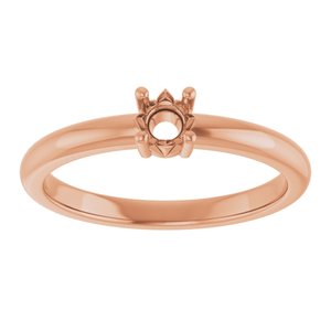 10K Rose Gold 3.75 mm Round Ring Mounting – image 6