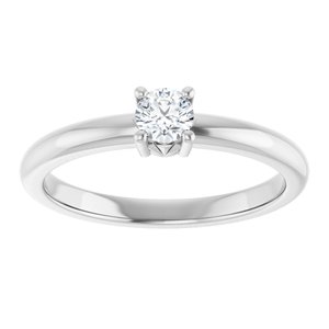18K Palladium White Gold 3.75 mm Round Ring Mounting – image 5