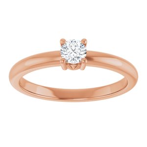 10K Rose Gold 3.75 mm Round Ring Mounting – image 5