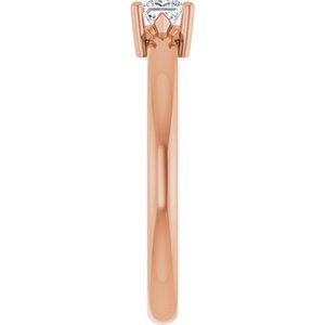 18K Rose Gold 3.25x3.25 mm Square Ring Mounting – image 7