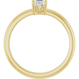 18K Yellow Gold 3.25x3.25 mm Square Ring Mounting – image 3