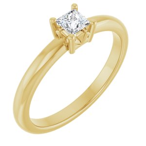10K Yellow Gold 3.25x3.25 mm Square Ring Mounting