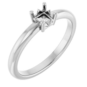 Continuum Sterling Silver 3.25x3.25 mm Square Ring Mounting – image 2