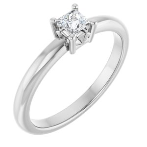 Sterling Silver 3.25x3.25 mm Square Ring Mounting